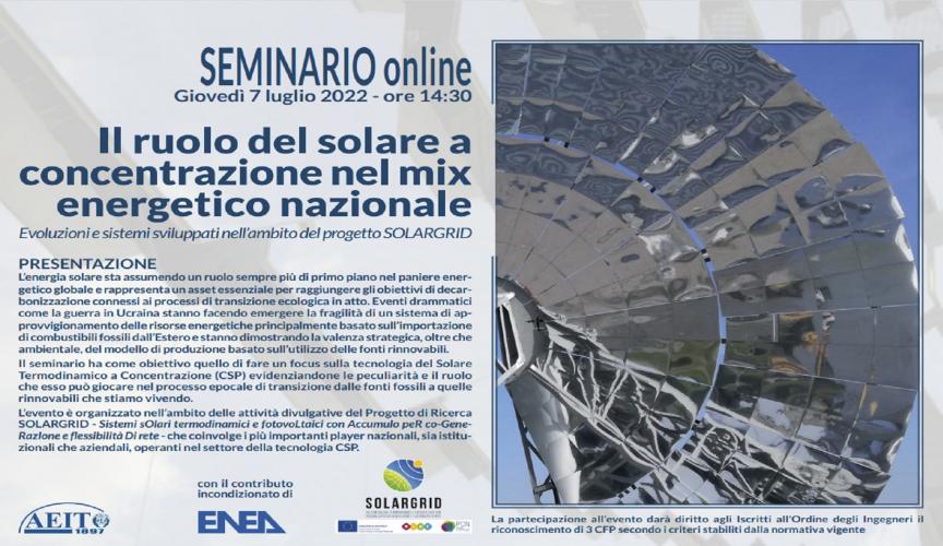 Join the SOLARGRID open seminar about CST with Antonio Scafuri, Magaldi Project Engineer