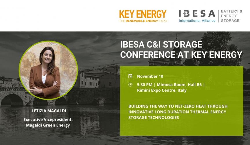 IBESA C&I Storage Conference hosts Letizia Magaldi as long duration TES technologies expert